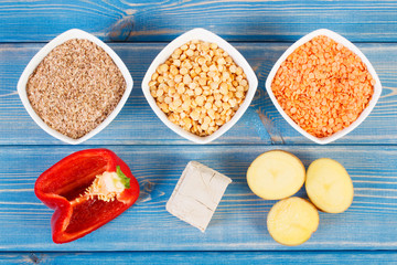 Products and ingredients containing vitamin B6 and dietary fiber, healthy nutrition