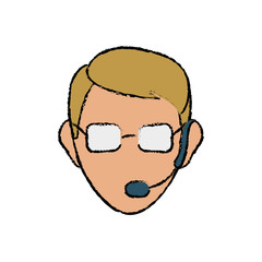 Call center consultant icon vector illustration graphic design