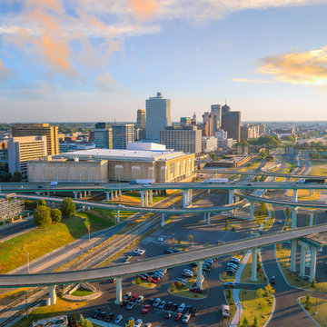 Aerial view of downtown Memphis
