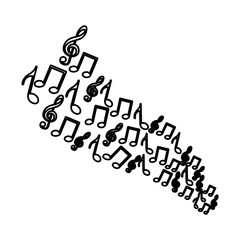 silhouette set musical notes icons vector illustration