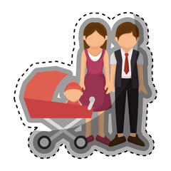happy family members with baby vector illustration design