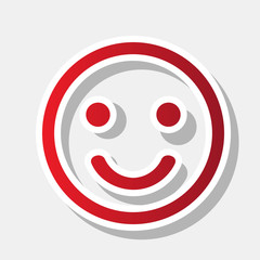 Fototapeta premium Fishing Hook sign illustration. Vector. New year reddish icon with outside stroke and gray shadow on light gray background.