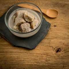 Banana in coconut milk, Thai dessert