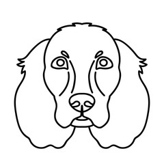Vector line art spaniel dog face portrait zoo icon domestic animal friend