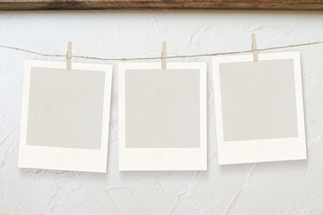 photo Frame Clothespins white wall