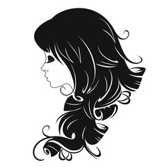 Профиль красивой девушки с локонами