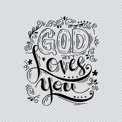 God loves you hand lettering.