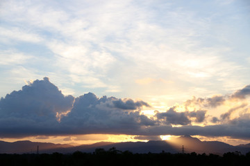 light gold Sunset from Thailand