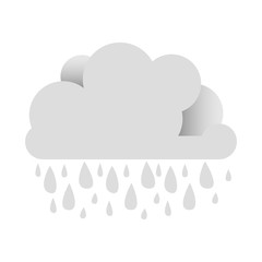 white cloud with rain icon, vector illustraction design image