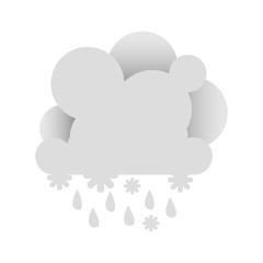 white abstract cloud with rain icon, vector illustraction design