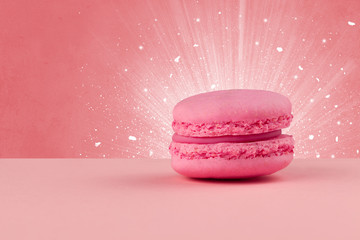 Sparkling tasteful home made cake with coloful background