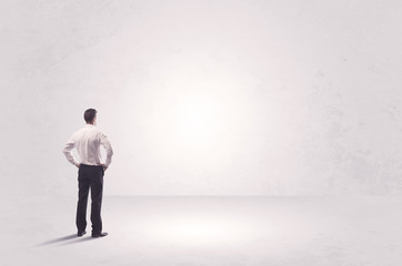 Finance worker standing in pure nothing