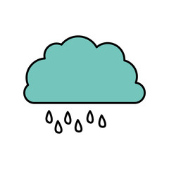 color cloud rainning icon, vector illustraction design image