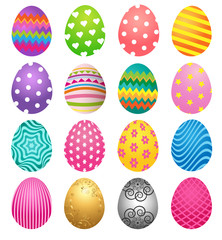 Set of colorful eggs for Easter day