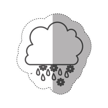 figure cloud rainning and snowing icon, vector illustraction design
