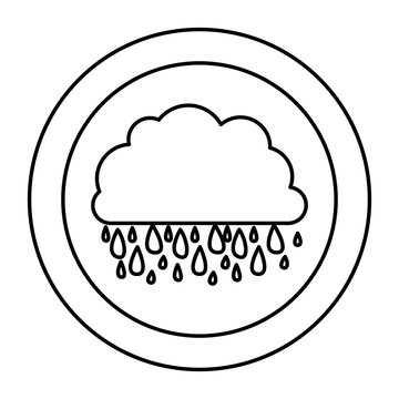 silhouette cloud rainning icon, vector illustraction design image