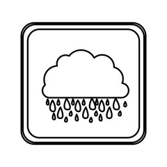 emblem cloud rainning icon, vector illustraction design image