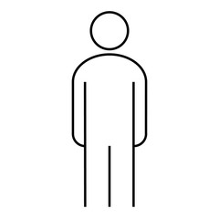 contour icon standing man of vector illustration