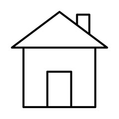house icon black contour on a white background of vector illustration