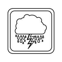 emblem cloud rainning with ray, vector illustraction design