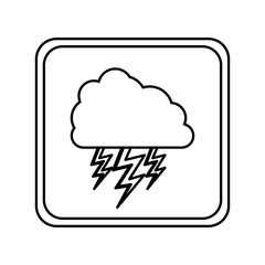emblem cloud with ray icon, vector illustraction design image
