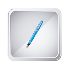 emblem blue ballpoint icon, vector illustraction design image