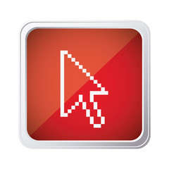 red emblem mouse cursor icon, vector illustraction design