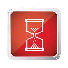 red emblem mouse hourglass cursor icon, vector illustraction design
