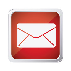 red emblem close message envelope icon, vector illustraction design