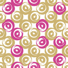 Golden and Pink Round Shaped Hearts