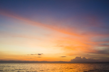 Sunset over the sea