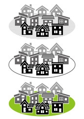 simple residential area - silhouette -