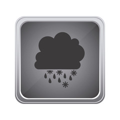 gray emblem cloud rainning and snowing icon, vector illustraction
