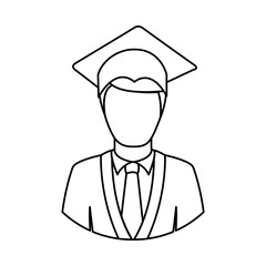 figure man graduation icon, vector ilustraction design image