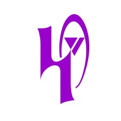 initial letter HA purple color logo vector