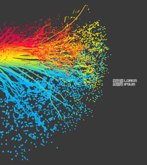 Point Explode. Array with Dynamic Emitted Particles.