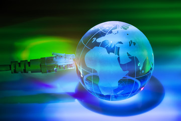 world map technology style against fiber optic background