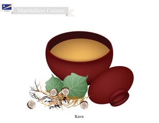 Kava Drink or Traditional Marshallese Herbal Beverage - obrazy, fototapety, plakaty
