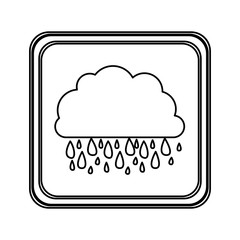 figure emblem cloud rainning icon, vector illustraction design image