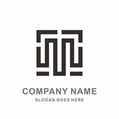 Geometric Square Letter M Morocco Pattern Interior Motif Decoration Business Company Stock Vector Logo Design Template 