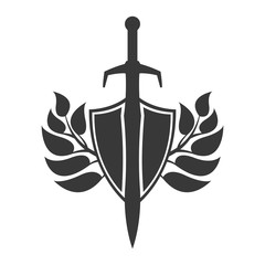 Abstract vector icon - shield and sword.
