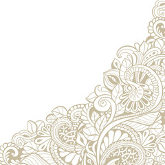 Hand-drawn decorative floral element for design. vector angle
