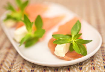 appetizers with red fish