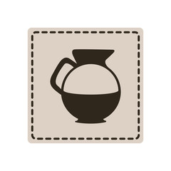 emblem sticker water pitcher icon, vector illustraction design