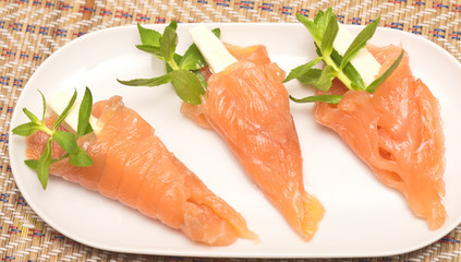 appetizers with red fish