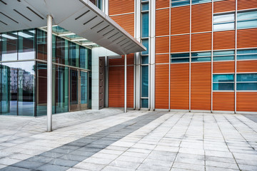 town square in financial district,in city of China.