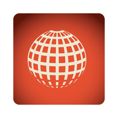 red emblem global planet icon, vector illustraction design