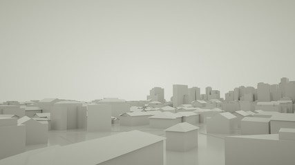 The concept of city streets, 3d render