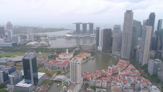 Singapore Clarke Quay day Aerial River side

