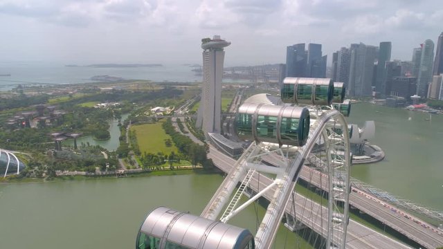 Singapore  Aerial near wheel Clarke quay away

